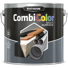 Rust-oleum 7375MS.2.5 Combicolor Multi-Surface, One Paint, Many Surfaces, Satin black-RAL 9005