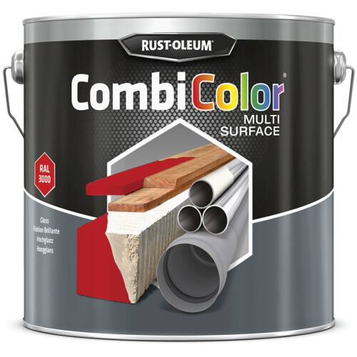 Rust-Oleum Rust-oleum 7365MS.2.5 Combicolor Multi-Surface, One Paint, Many Surfaces, Bright red-RAL 3000