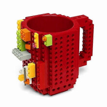 (red) 350ml Funny Build A Brick Mug Novelty Coffee Mugs/Cups Tea Beverage Cup DIY Block Puzzle Mug