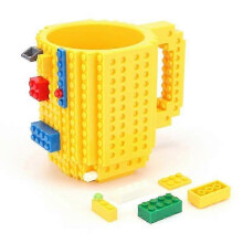 (yellow) 350ml Funny Build A Brick Mug Novelty Coffee Mugs/Cups Tea Beverage Cup DIY Block Puzzle Mug