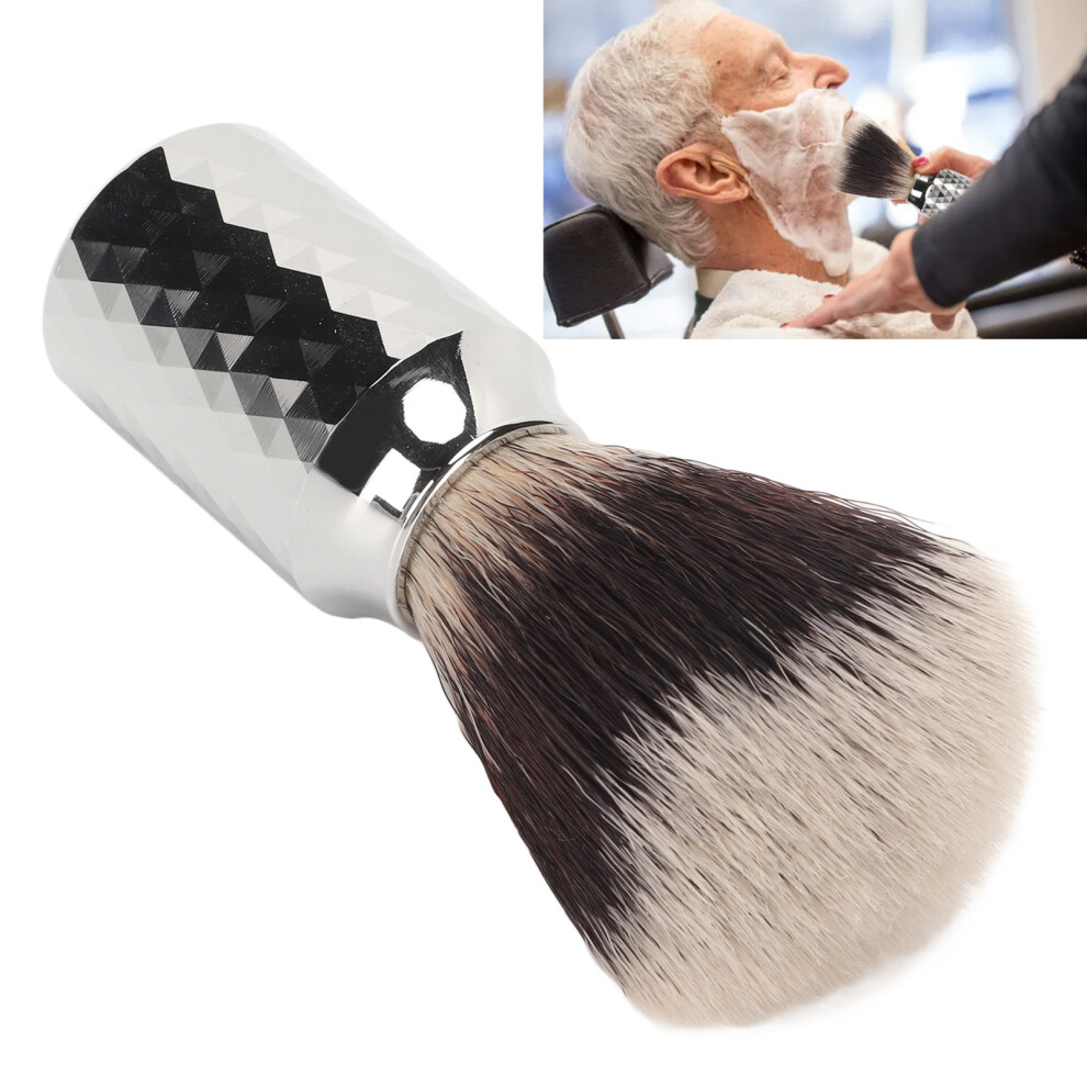 Nylon Beard Foam Brush Alloy Handle, Rich Lather, Debris Removal