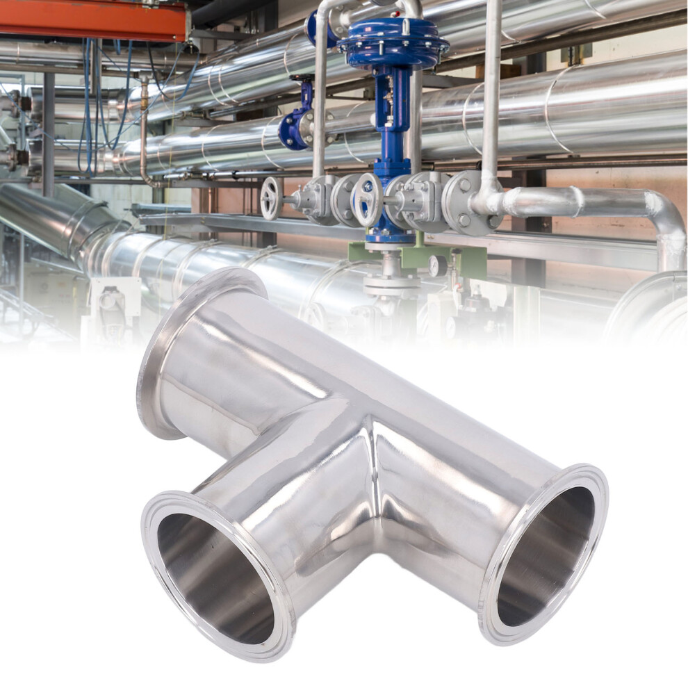 Triple Clamp Tee 3 Way Fitting 304 Stainless Steel 16Kg 150C 7891353813477