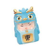 (4.5 cmx6.5 cm, Green) Mini Statue Decoration Collectible Chinese Figurine Prop for Home Car Office Green