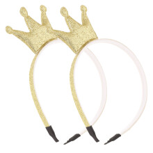 2 Pcs Golden Headband Girls Crown Childrens Kids Headbands For Little