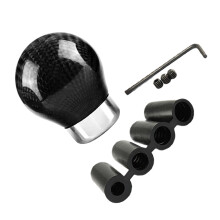 1Set Ergonomische Zwarte Auto Pookknop Van Koolstofvezel En Aluminium
