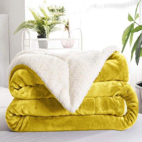 (Double, Orche) Heavy Thick Blanket Bed Throw-Single Double King Size-Warm Fluffy for Extreme Winters
