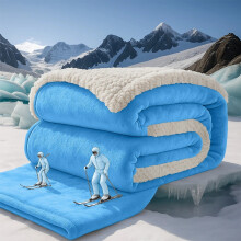 (King, Light Blue) Heavy Thick Blanket Bed Throw-Single Double King Size-Warm Fluffy for Extreme Winters