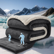 (King, Black) Heavy Thick Blanket Bed Throw-Single Double King Size-Warm Fluffy for Extreme Winters