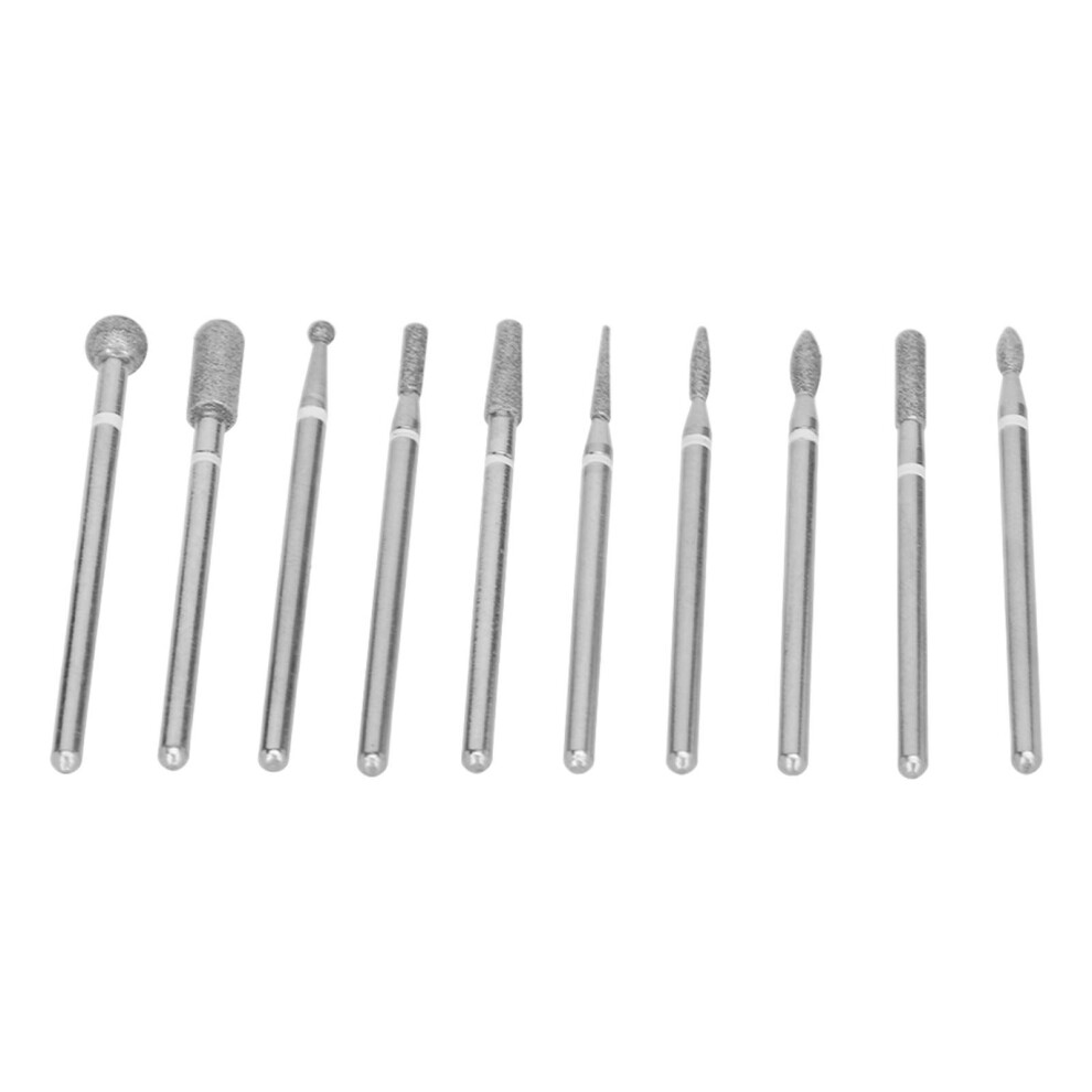10pcs Nail Drill Bits Emery Set for Home Salon Nail Art Cuticle Removal & Care