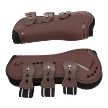 Breathable Impact-Resistant Brown Horse Leg Boots for Jumping & Training