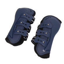 Lightweight Blue PU & Neoprene Horse Front Leg Boots for Jumping & Training