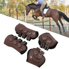 Lightweight Horse Leg Boots Front & Hind Shock Absorption, Adjustable, Breathable, PU & Neoprene