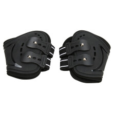 Breathable Impact-Resistant Horse Hind Leg Boots, Adjustable, Black, Lightwight M