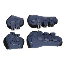 Horse Tendon Boots Set of 4, Adjustable Breathable Open Front Leg Protectors, Blue, L