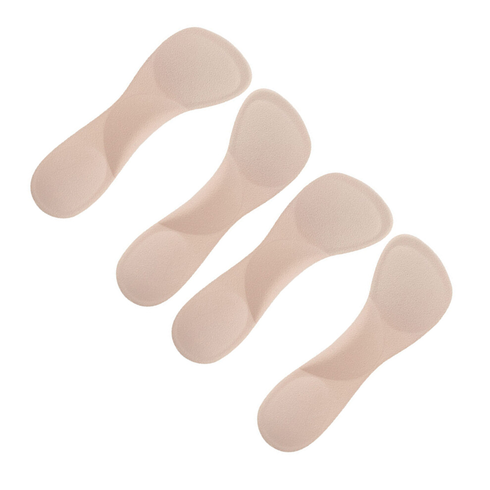 2 Pairs Velvet High Heel Insoles Soft Shock Absorption Cushion Apricot