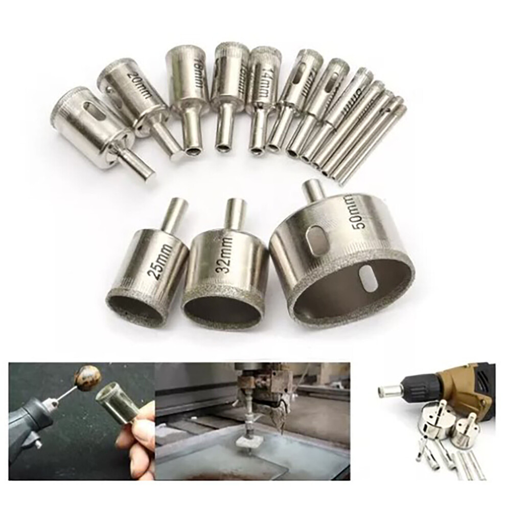 15Pcs Diamond Drill Bits For Marble, Glass, Ceramic, 12.5Cm 6931353818018