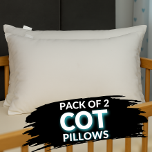 (Pack of 2) Cot Bed Pillows Baby Toddler Junior Kids Anti-Allergy Hollowfiber Pillows 40x60cm