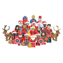 (20pcs) Christmas Mini Doll Superhero Reindeer Christmas Halloween Minifigures Kids Gifts Toys