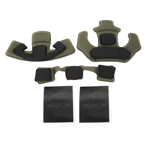 WENDY 2-Schicht Memory-Schaum Helm-Polster-Set OD-Grün 1