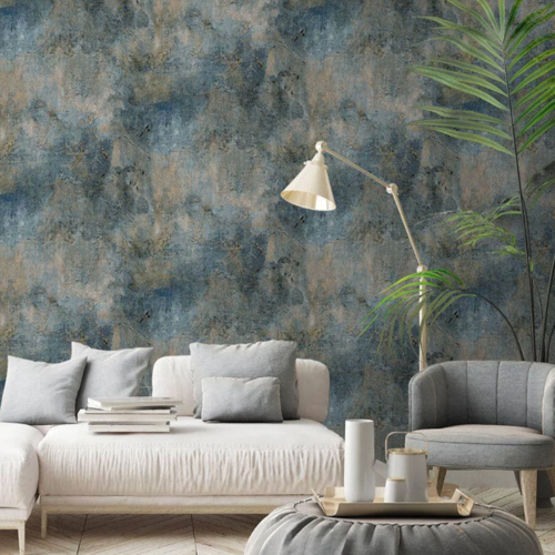 Grandeco Navy Plaster Effect Wallpaper Concrete Industrial Textured Vinyl