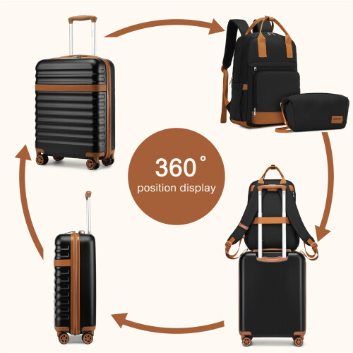20 Inch ABS+PC Travel Suitcase And Men School Backpack Set 1