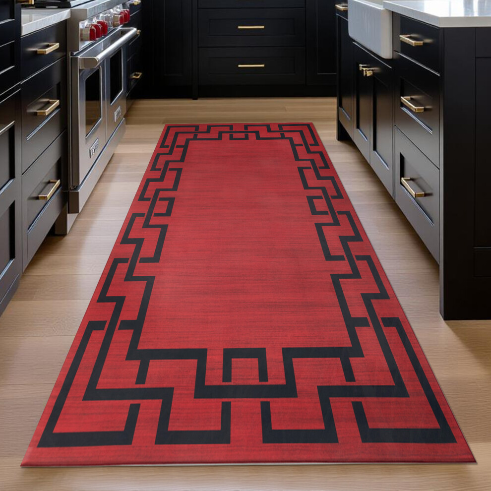 (80 x 150 cm (2 ft 6 in x 5 ft), Lexi Red) Non Slip Modern Rugs Living Room Area Rugs Runner & Door Mats-image-OPC-PCYDXHC-NEW