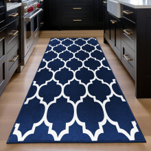 (80 x 150 cm (2 ft 6 in x 5 ft), Ava Blue Navy) Non Slip Modern Rugs Living Room Area Rugs Runner & Door Mats