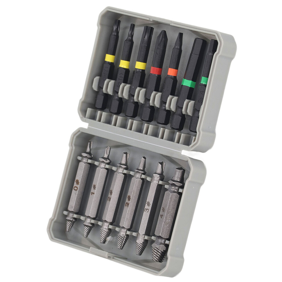 Broken Screw Extractor Kit 7Pcs & 6 Double Heads, High Speed Steel 3001353822247