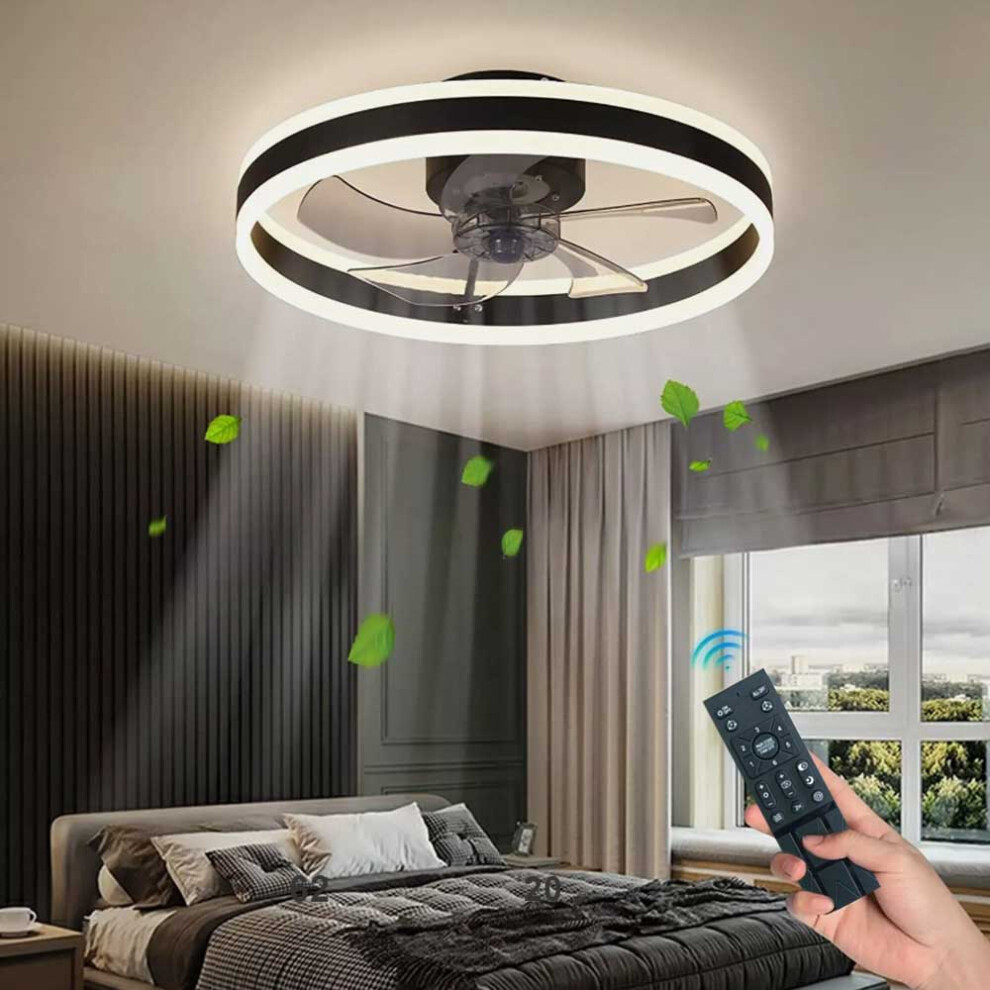 Led Ceiling Fan Dimmable With Remote Control Chandelier Lamp Light