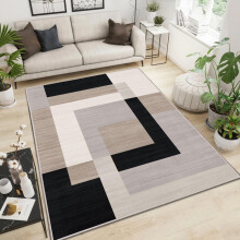 (160 x 230 cm (5 ft 2 in x 7 ft 5 in), Milo Neutral) Non Slip Modern Rugs Living Room Area Rugs Runner & Door Mats