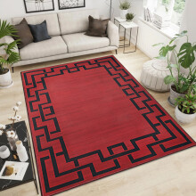 (160 x 230 cm (5 ft 2 in x 7 ft 5 in), Lexi Red) Non Slip Modern Rugs Living Room Area Rugs Runner & Door Mats