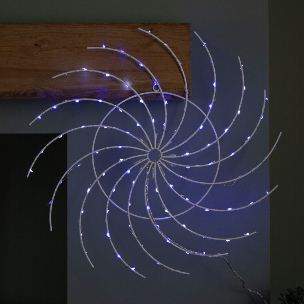Light/Blue/White 50Cm Up Christmas Catherine Wheel With 96 And Leds - Image 5