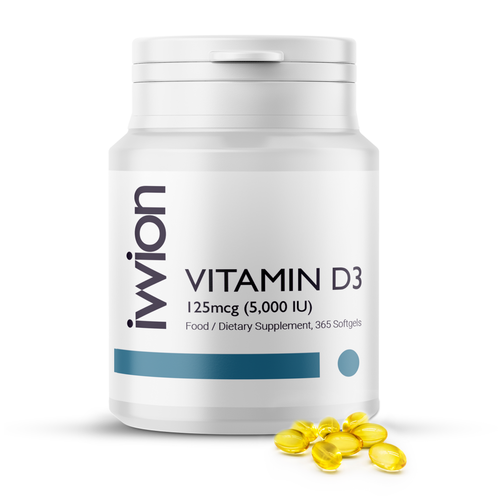 Ivvion Vitamin D3 5000 Iu Capsules - High Strength