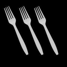 ECONX White Reusable Plastic Forks 16cm Disposable Cutlery Forks For Parties Catering Weddings Pack of 100
