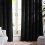 (Black Velvet) 90" width 90" drop - Velvet Curtains Ring top Eyelet Ready Made Lined Pair Panel Crushed 3
