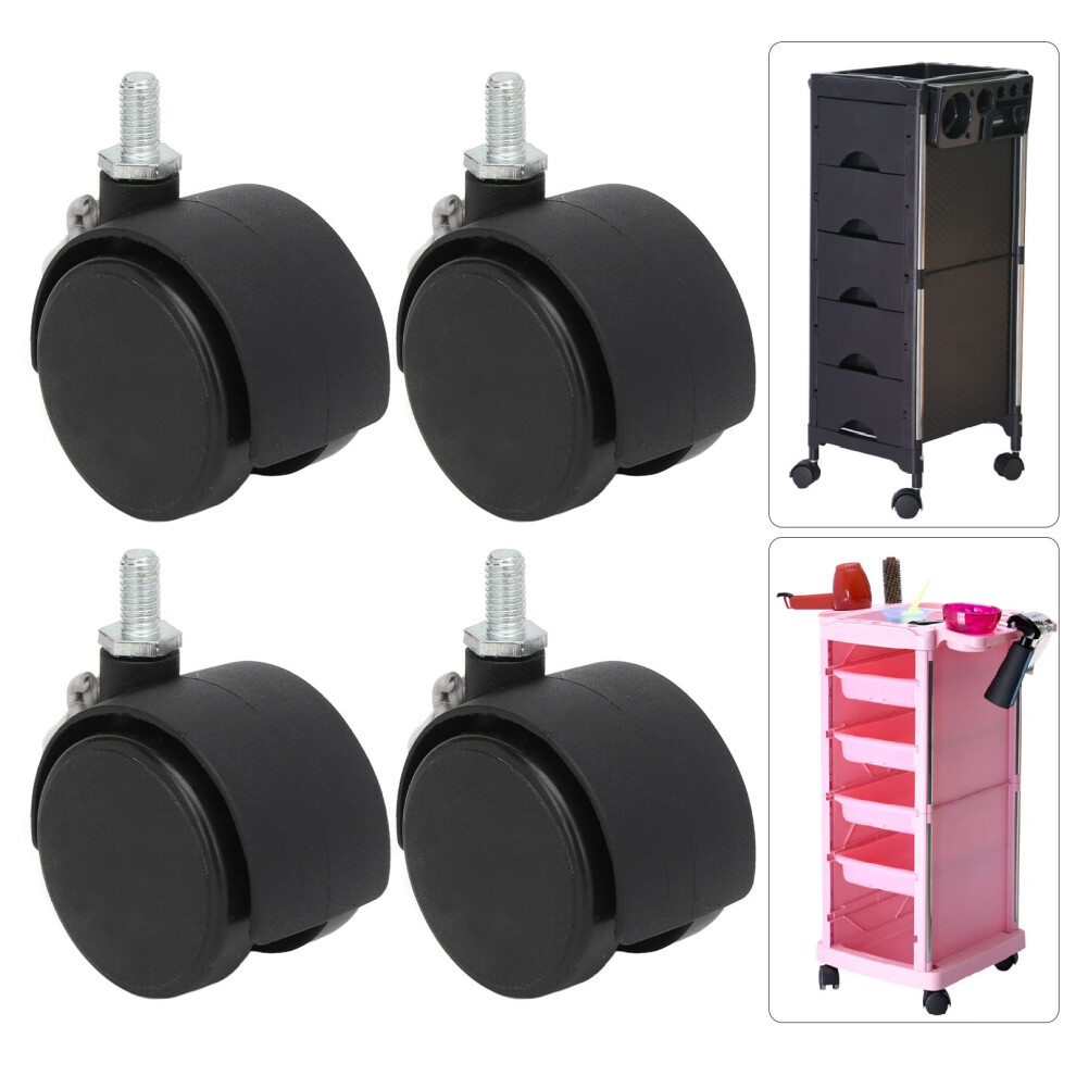 Unisex 4Pcs Swivel Caster Wheels 360 Rolling Abs Metal 7Mm Diameter