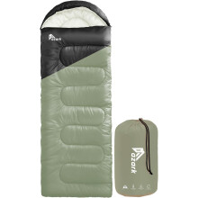 azark Premium Lightweight Sleeping Bag for Adults & Kids, 400 GSM, 4 Season Waterproof Sleeping Bag, Camping & Hiking Essential (Black/Green)