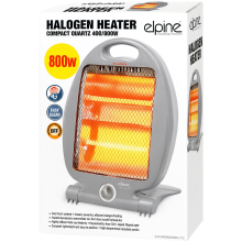 Elpine Halogen Heater 800W Electric Portable Space Room Heating Appliance Grey