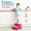 Tuffex Children's Step Stool Two-Step for Kids Multipurpose Footstool for Kitchen & Bath - Pink 2
