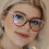 Blue Light Blocking Glasses for Women, TR90 Aluminum, Red 12
