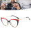 Blue Light Blocking Glasses for Women, TR90 Aluminum, Red 7