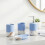 SQ Professional (Blue ) Durane Marbled Bathroom Set 4Pcs 2