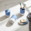 SQ Professional (Blue ) Durane Marbled Bathroom Set 4Pcs 7
