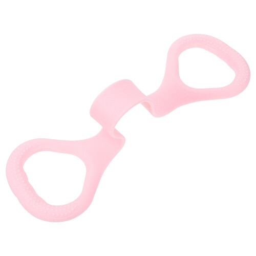 Pink Tpe Strength Training Stretch Belt with Handle for Exercise