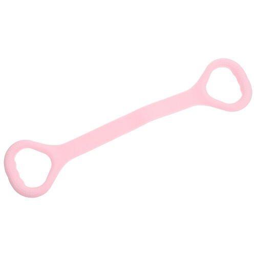 Pink Tpe Strength Training Stretch Belt with Handle for Exercise 1