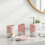 SQ Professional (Pink ) Durane Marbled Bathroom Set 4Pcs 5