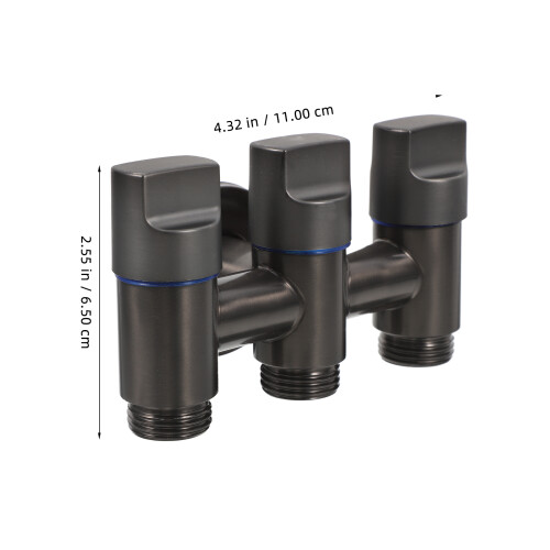 Robinet 3 Voies Acier Inoxydable Gris Pour 1