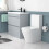 NES Home Nes Home 800mm Matte Grey Handleless Drawers Basin Vanity Close Coupled Toilet 7