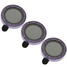 3Pièces Film Verre Trempé Violet Anneau Protecteur Caméra