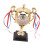 Retro Trophy Clock, Gold, 8.5x8.5cm Base, 21cm Tall 12
